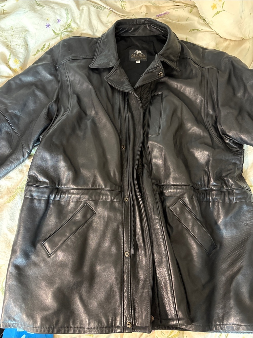 Heavy Vintage Black Leather Coat/Jacket